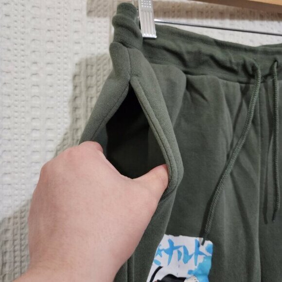 Hot Topic Naruto Shippuden Men's Graphic Jogger Pants in Green Size 32/34 - Picture 5 of 10